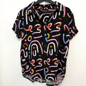 Nooworks short sleeve button down top